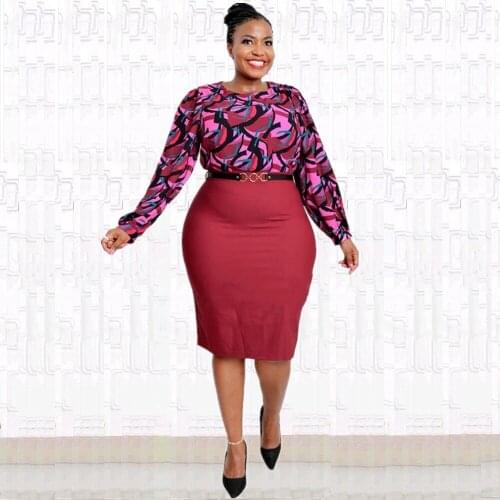 2021 Hot Sale African And Turkey Style Plus Size Full Sleeve Pinted Dress For Women