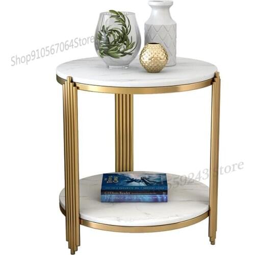 Italian Style Light Luxury Side Table Living Room Small Round Table Simple Modern Corner Table Bedroom Bedside Table Small Coffe