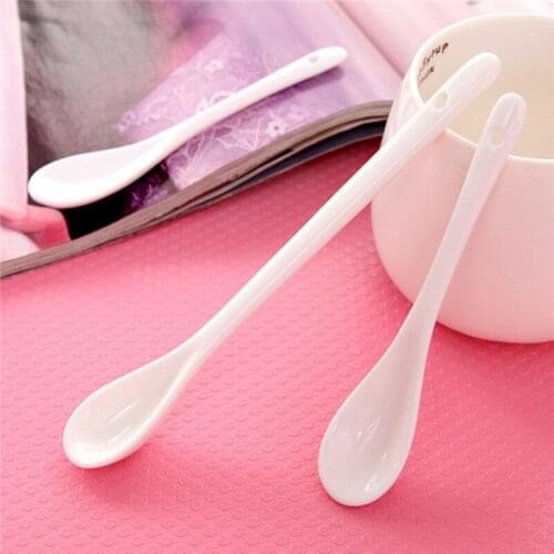 Ceramics Spoon Kitchen Tools Rice Soup Children Spoons Home Use Coffee Fresh Fruit Salad Tablespoon Gift
