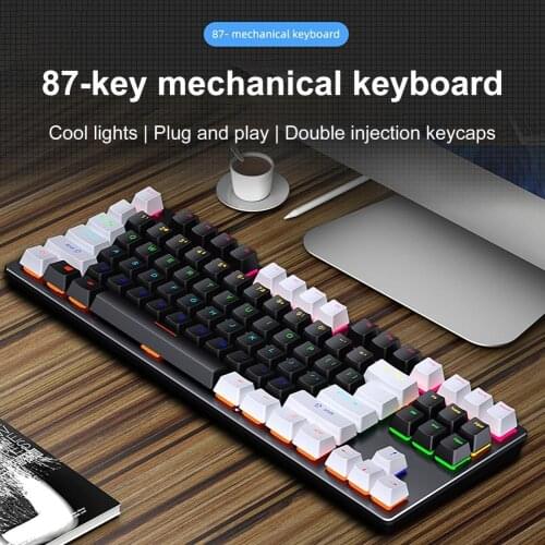 Mechanical Keyboard 87 Keys PC Gamer Wired USB Keyboards Blue Axis-Switch RGB Gaming Competitive Computer Professional Keyboard