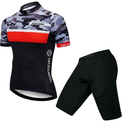 2021 Mens Mountain Bike Jersey Breathable Short Sleeve Set Strap Bike Clothing Quick-drying Bike Shirt Sports Equipment Cycling