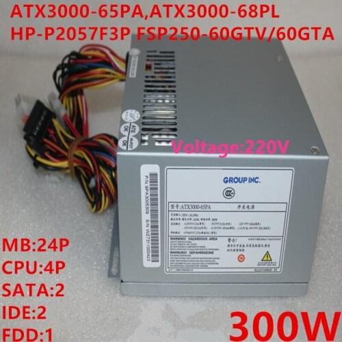 New Original PSU For FSP -5V Rated 250W Peak 300W Power Supply ATX3000-65PA ATX3000-68PL HP-P2057F3P