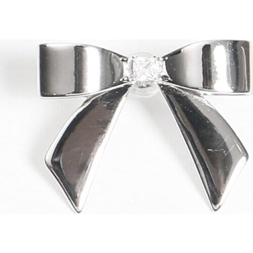 Single layer bowknot earrings cute and fresh princess square stud earrings