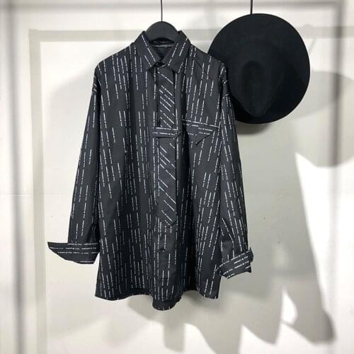 Owen seak Men Casual Shirt Gothic Mens Clothing Hip Hop Tops Tees Autumn Oversized High Streetwear Long Sleeves Black Shirt