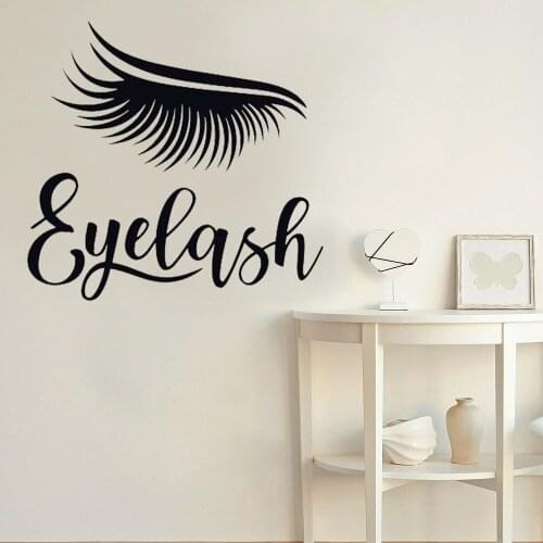 Eyelash Wall Decal Beauty Salon Girls Woman Bedroom Home Decor Vinyl Wall Sticker Lashes Eyebrows Brows Window Mural Art S906