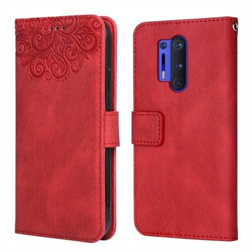 Luxury Leather Case for OnePlus 8 Pro Flower Embossing Wallet Flip Phone Case for OnePlus8 Pro Card Slot Funda