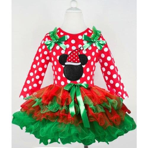 Christmas Tutu Dress Kids Party Santa Claus Reindeer Costume Gift Baby Winter Snowman Holiday New Year Girl Children Clothing
