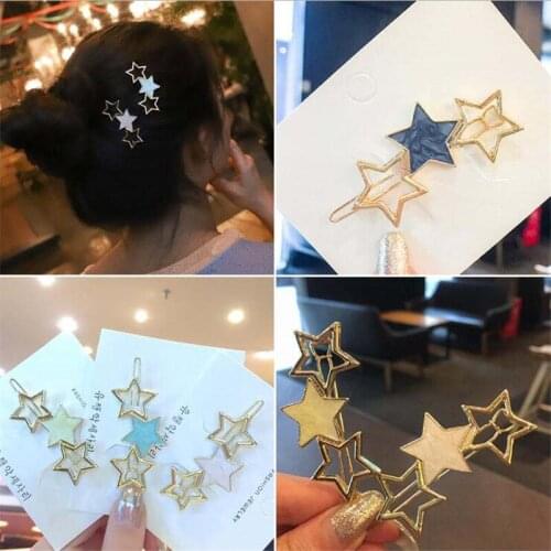 Women Acetate Round Star Alloy Metal Hair Clip Headwear Hair Ornament Headband Hairpin Barrette Fashion Hair Accessories