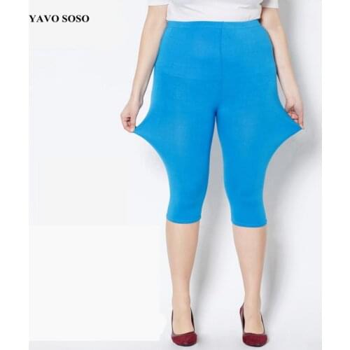 YAVO SOSO Women Leggings Summer Style Modal Fertilizer Plus size 7XL Big Size Candy Color 11Colors Womens Pants