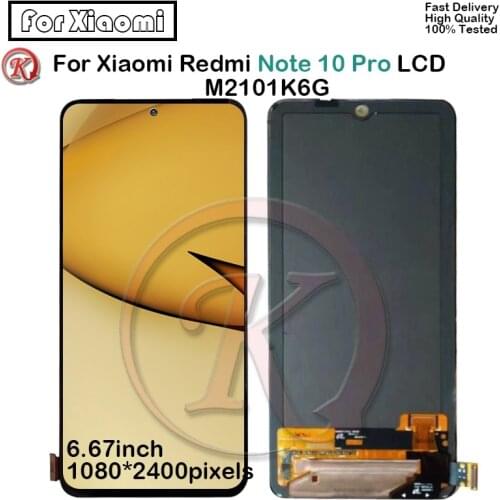 For Xiaomi Redmi Note 10 Pro LCD Display Touch Panel Screen Digitizer Assembly redmi note10pro M2101K6G pantalla