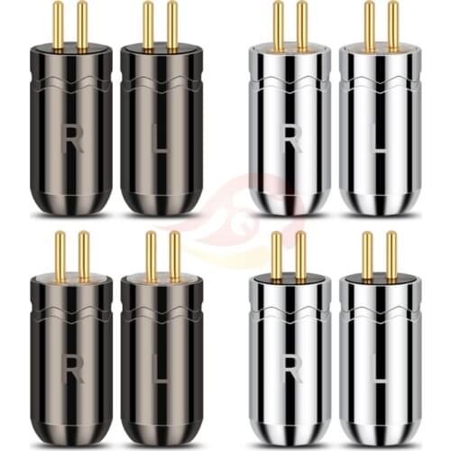 0.78mm 2 Pins Headphone Jack For JH Audio JH16 Pro JH11 W4R Headset Soldering Wire Connector Audio Adaper Gold-Plated Plug