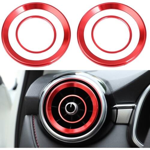 1Set 4pcs Modified Air Outlets Steering Wheel Ring Aluminum Alloy Decorative Ring Interior Modification