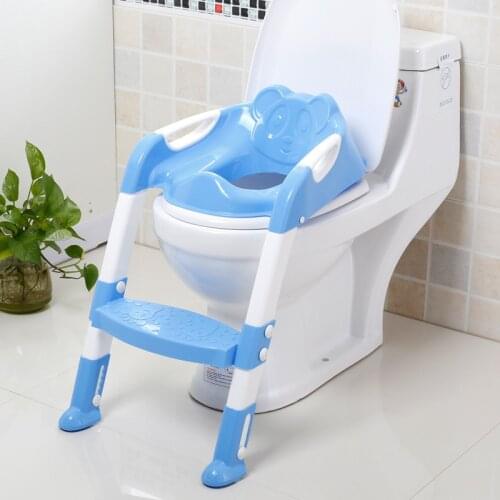 2 Colors Baby Potty Training Seat Childrens Potty Baby Toilet Seat With Adjustable Ladder Infant Toilet Training Folding Seat