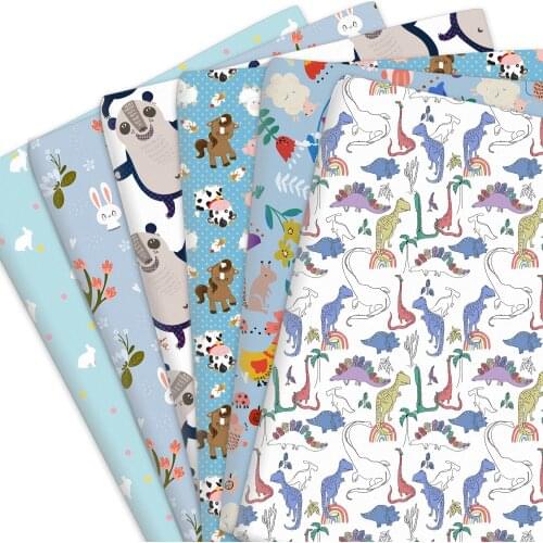 50*145cm Cartoon Animal Polyester Or 100% Cotton Fabric for Tissue Sewing Quilting Fabrics Needlework Material DIY Handmade