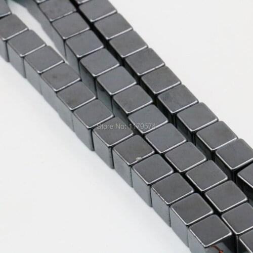 8mm Natural Iron Stone Hematite Loose Beads Cube Handmade DIY Jewelry Accessory Making Girls Party Gifts Part 15inch Lucky Stone