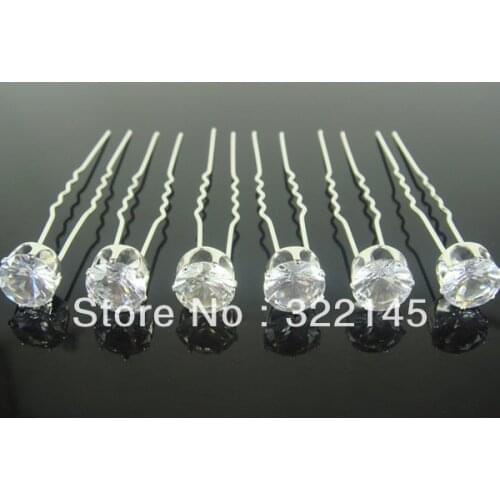 80PCS Crystal U Hair Sticks Hair Pins Fashion Wedding New Free Shipping