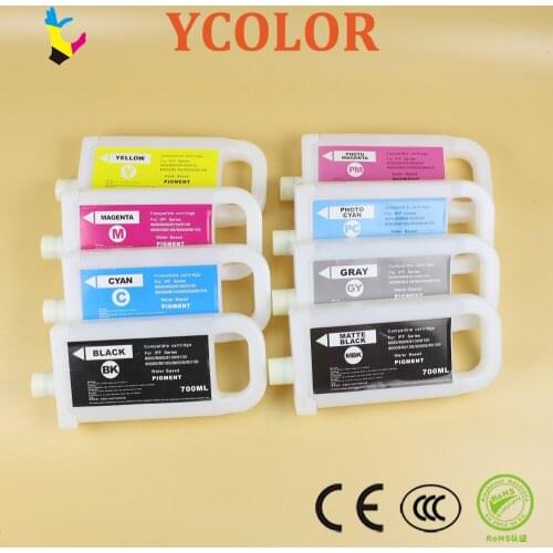Free shipping 8 pcs/lot 700ml refillable ink cartridge for Canon IPF8000S IPF9000S IPF8010S IPF9010S without chip