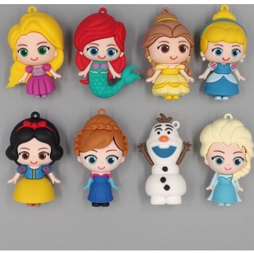 Disney Frozen Cartoon Princess Elsa Anna Olaf Creative Keychain Doll Toy Children Kids Birthday Gift Bag Car Pendant