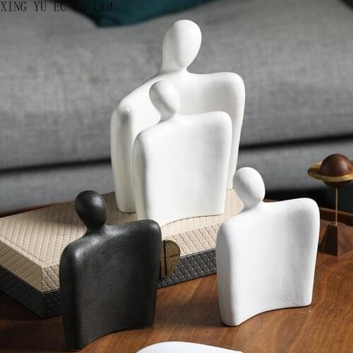 Ceramic Figures Statues Creative Abstract Figures Ornaments Crafts Modern Minimalist Living Room Decoration Wedding Gifts