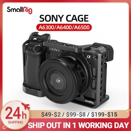 SmallRig A6400 Camera Cage for Sony Alpha A6300 / A6400 / A6500 / A6100 Camera w/ 1/4 3/8 Thread Holes for Vlog DIY Option 2310