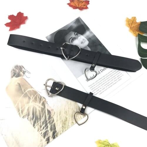 Koreas personality BF style Womans Heart buckle belts Fashion belts cowboy belts