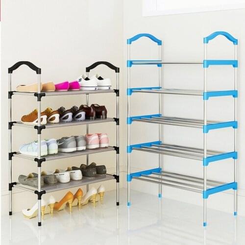 Multi Layer Metal Standing Shoe Rack Shoes Portable Storage Shelf Home Organizer Door Shoe Storage Cabinet Shelf Home Furniture