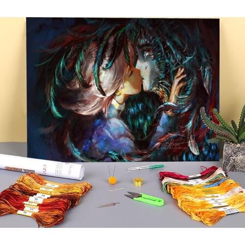 Portrait All This Time Printed Canvas 11CT Cross Stitch Set Embroidery DMC Threads Hobby Handmade Painting Craft Magic Decor