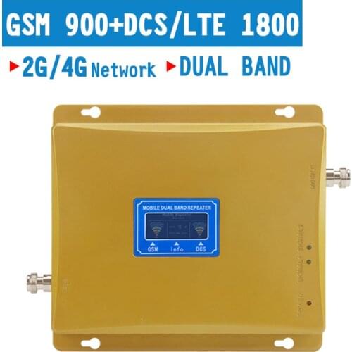 New Version LCD Display 2G GSM 900 4G DCS LTE 1800 Mobile Phone Repeater Cellular Signal Amplifier Repetidor Dual Band Booster