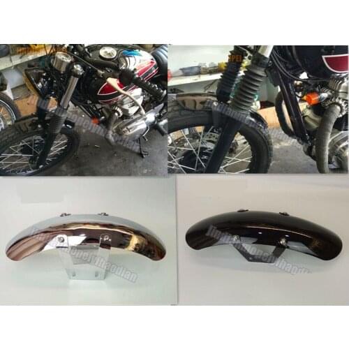 Front Mudguard Fender Motorcycle Metal Cover For Kawasaki W400 W650 W800 Cafe Street Meguro (42cm)