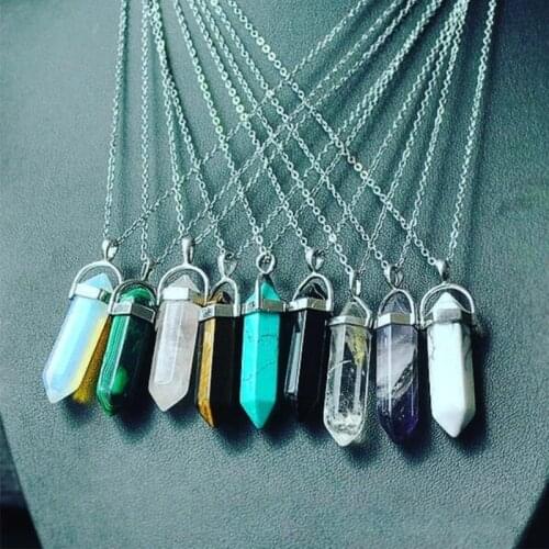 Momiji Rhombus Natural Stone Pendant Crystal Quartz Turquoises Opal Endulum Pendant for DIY Jewelry Making Necklace Accessories