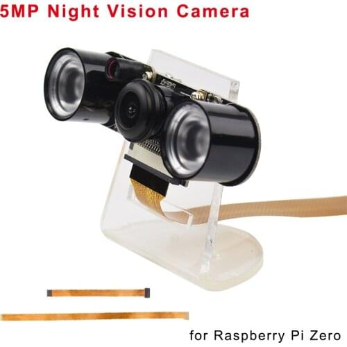Raspberry Pi Zero W Camera Module 5MP Night Vision Fisheye Video Camera with Acrylic Holder 15CM&30CM FPC for Raspberry Pi Zero