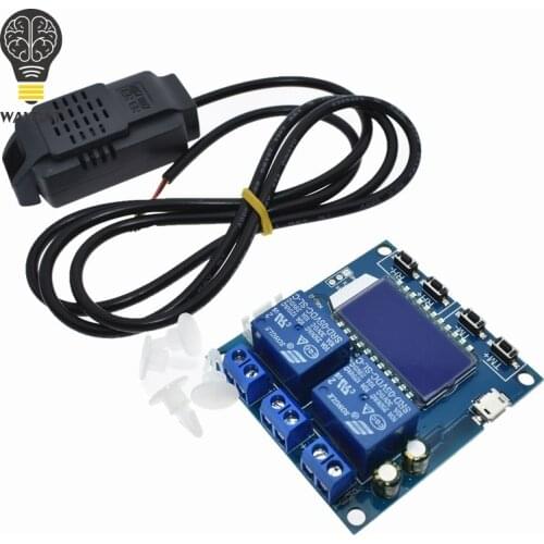 WAVGAT SHT20 Humidity Temperature Controller DC 12V 0-100%RH -20-60 Celsius Digital LCD Display 2-Channel Relay Module