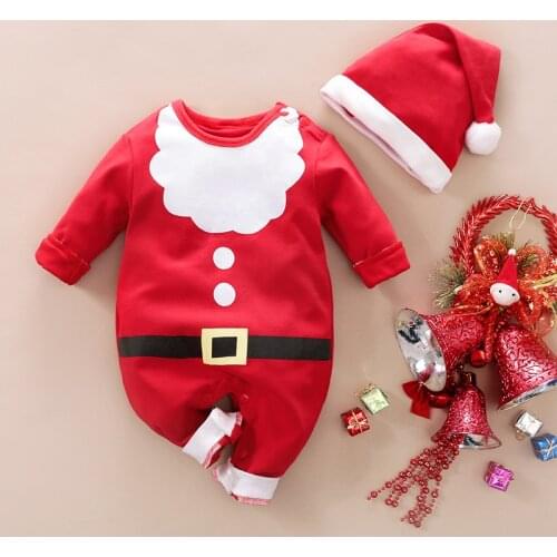 Newborn Baby Boy Christmas Outfit Clothing Hat Set New Born Babies Girl Costume Overalls Clothes Fall Kids Tracksuit Things
