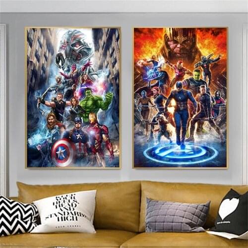 Marvel Avengers Canvas Painting Classic Movie Age of Ultron Poster Prints Super heroWall Art Picture Home Decor Frameless