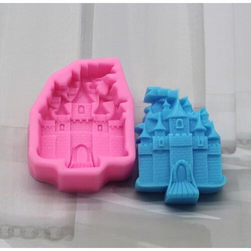 Castle Shape Silicone Mold Fondant Candle Resin Aroma Stone Ornaments Mold For Pastry Cup Cake Decorating Kitchen Accessories