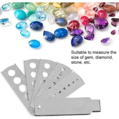 Aluminum Folding Fan Diamond Karat Gemstone Mounting Gauge Measuring Carat Millimeters Gemologist Bead Jewelry Tools