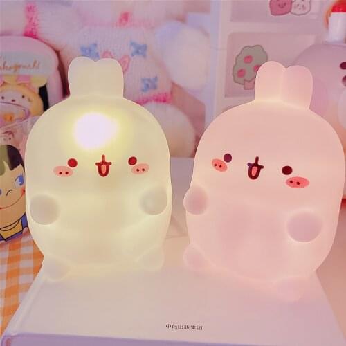 HOOQICT Bunny LED Neon Night Light Ornaments Home Decor Kids Girls Kawaii Bedroom Bedside Lamp Lighting Aesthetic Room Decor