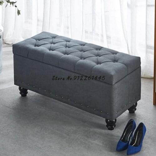 Cloth rectangular sofa stool bed end stool clothing store cloakroom storage stool shoe changing stool household door