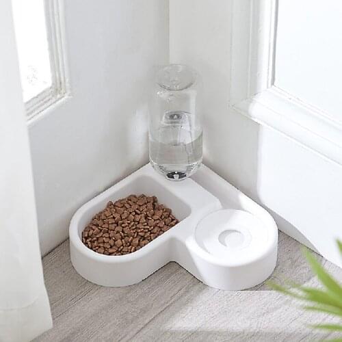 Pet Supplies Corner Small and Medium-sized Dog Food Bowl Cat Bowl Automatic Drinker Double Bowl Heart-shaped Pet Tableware