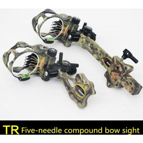 TR fine-tuning five-needle sighting compound bow quick-tuning sight Short-bar long pole five-needle aiming single-needle aiming