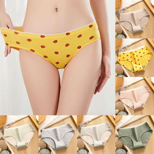 Cute Cartoon Fruit Cotton Girls Underwear Soft Breathable Animal Print Seamless Panties Women Strawberry Briefs Lingerie