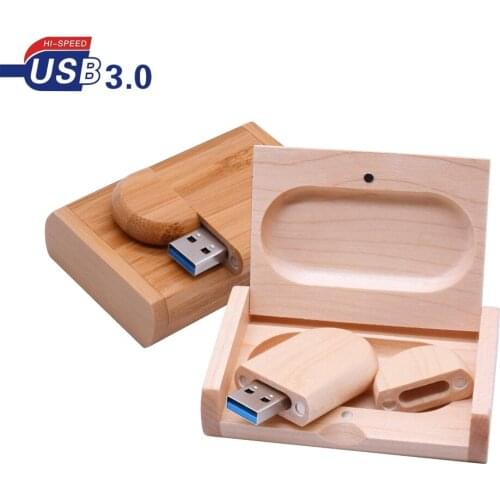 Customize logo Walnut wood USB 3.0 Flash Drive Usb Stick + Wooden Box pendrive 4GB 8GB 16GB 32GB 64GB pen drive wedding gift