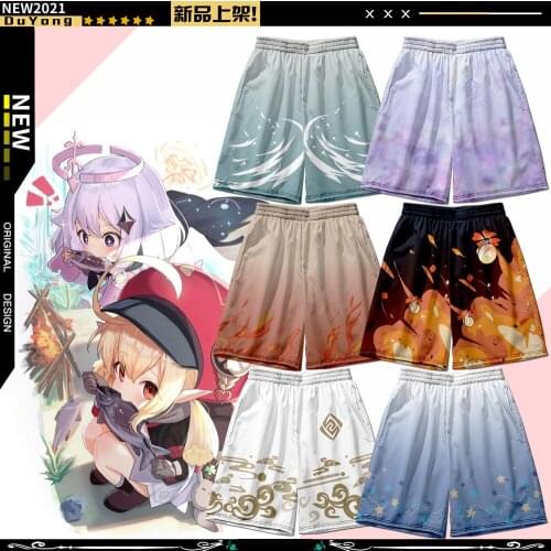 STOCK 13 Styles Anime Shorts Genshin Impact Cosplay Paimon Aether Zhongli Diluc Fischl And So On