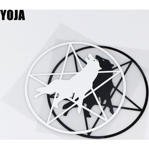 YOJA 14.8X14.8CM Animal Wolf Window Glass Decoration Decal Car Stickers ZT4-0006