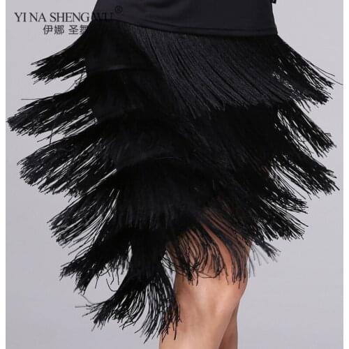 Classic Latin Dance Skirt Sexy Women Top Costume Samba Tango 6 Layers Tassels Skirt Competition Performance Lady Latin Skirts