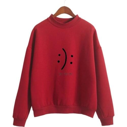 Women Autumn Winter Hoodies And Sweatshirts Cartoon Print Funny Pullover Tops Casual Long Sleeve Turtleneck Tracksuits Female