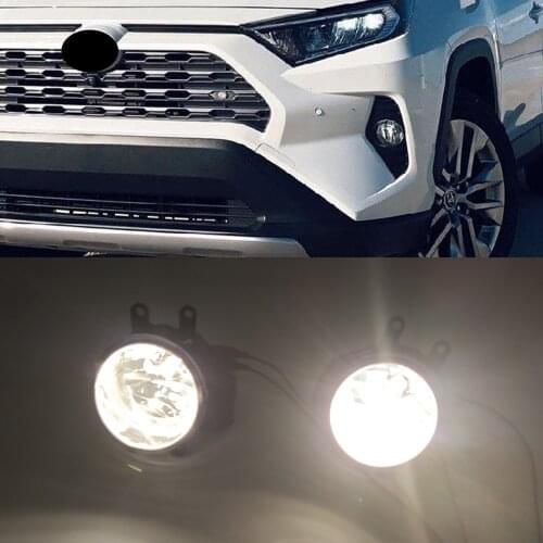 CSCSNL 2PCS Bumper halogen Fog Light Lamps For TOYOTA RAV4 2019 2020 Headlight Foglamp Cover Grill Frame Headlights Foglight