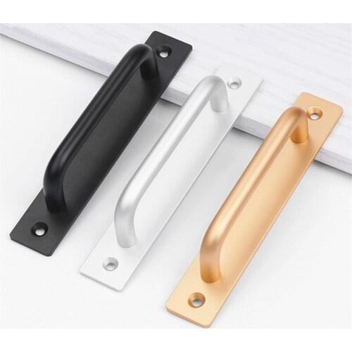 1PCS Aluminium Alloy Black Door Handles Balcony Bedroom Kitchen Door Pulls Silver White Furniture Handle Door Hardware Knobs