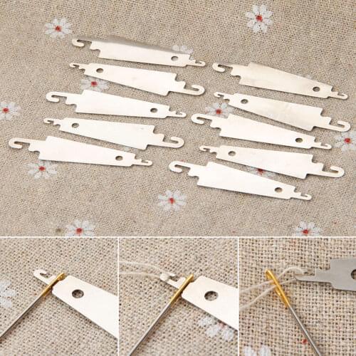 10Pcs 5cm Stainless Steel Hook Needle Threader Needlework Sewing DIY Tool Set For Hand Sew Ribbon Embroidery Cross Stitch