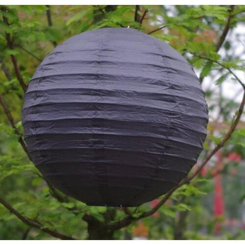 10pcs/Lot) 16''(40cm)Free Shipping Chinese Paper Lantern Round Black for party decoration Wedding Lantern Decorations